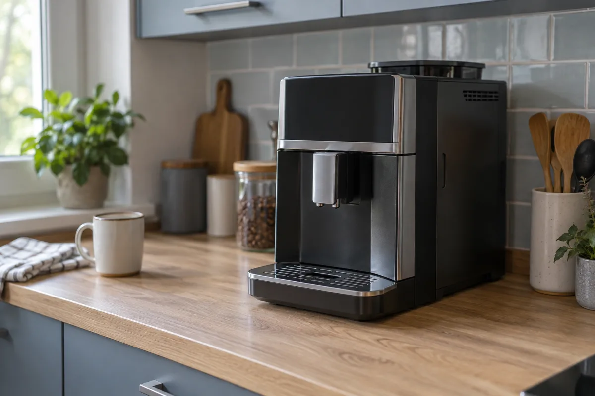 Автоматическая кофемашина Gorenje на кухонной столешнице
